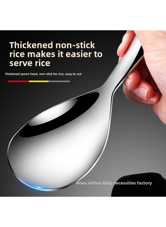 Household Stainless Steel Rice Spoon For Rice Non-stick Rice Spoon For Rice Spoon Shovel Rice Rice Dishes Public Spoon Special Thick Rice Spoon-Specifications:Stainless Steel Rice Spoon  - Image 4