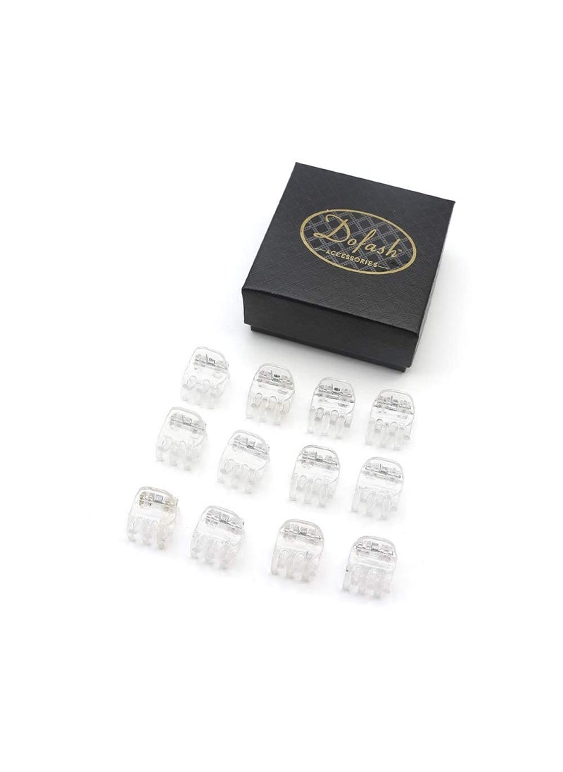 Dofash - Dofash 12Pcs(Clear) Small Mini Hair Claw Clips Plastic 1.8Cm Hair Accessories For Girls - Image 1