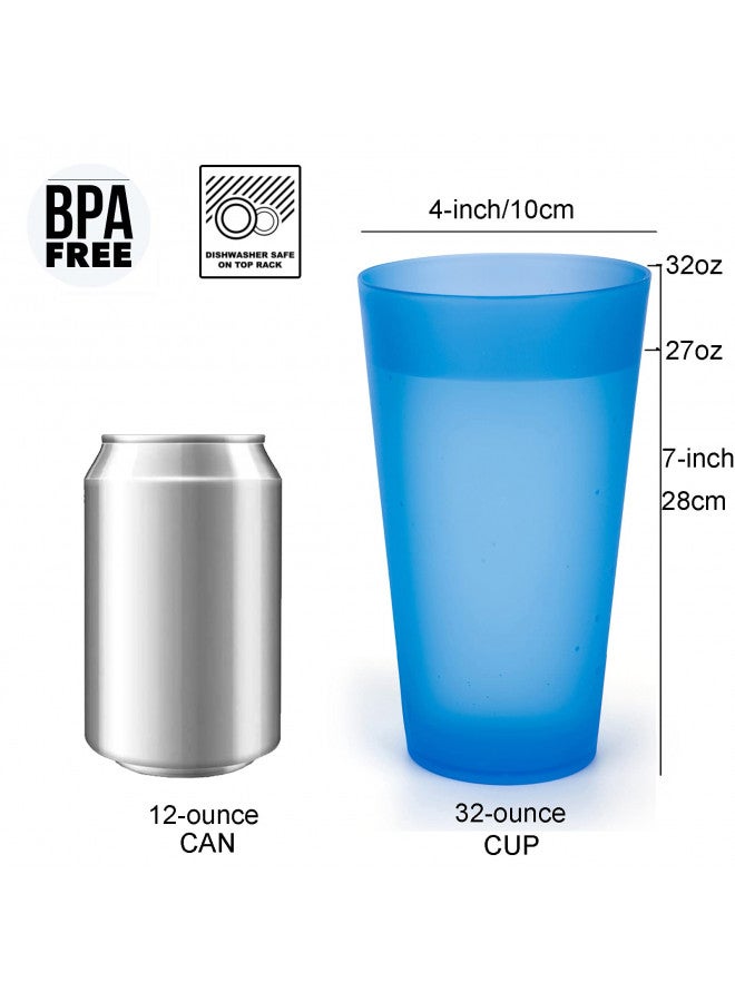 KX-WARE 32-ounce Plastic Tumblers/Large Drinking Glasses/Party Cups/Iced Tea Glasses Set of 6, 6 Assorted Colors | Unbreakable, Dishwasher Safe, BPA Free - Image 1