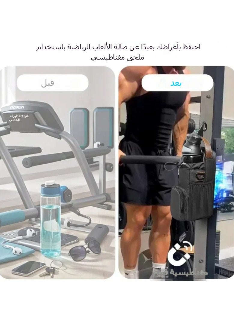 جنرال حقيبة خاصة للماء في الجيم مزودة بمغناطيس، حقيبة كوب ماء قوية الشرب بجاذبية حديدية، حقيبة معلقة لتزيين زجاجات الماء للاستخدامات الخارجية والرياضات  - Image 2