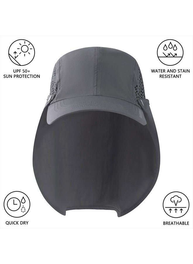 BASSDASH UPF 50+ Foldable Fishing Hat Baseball Cap with Removable Neck Flap Portable for Men Women Golf Hiking  - Image 3