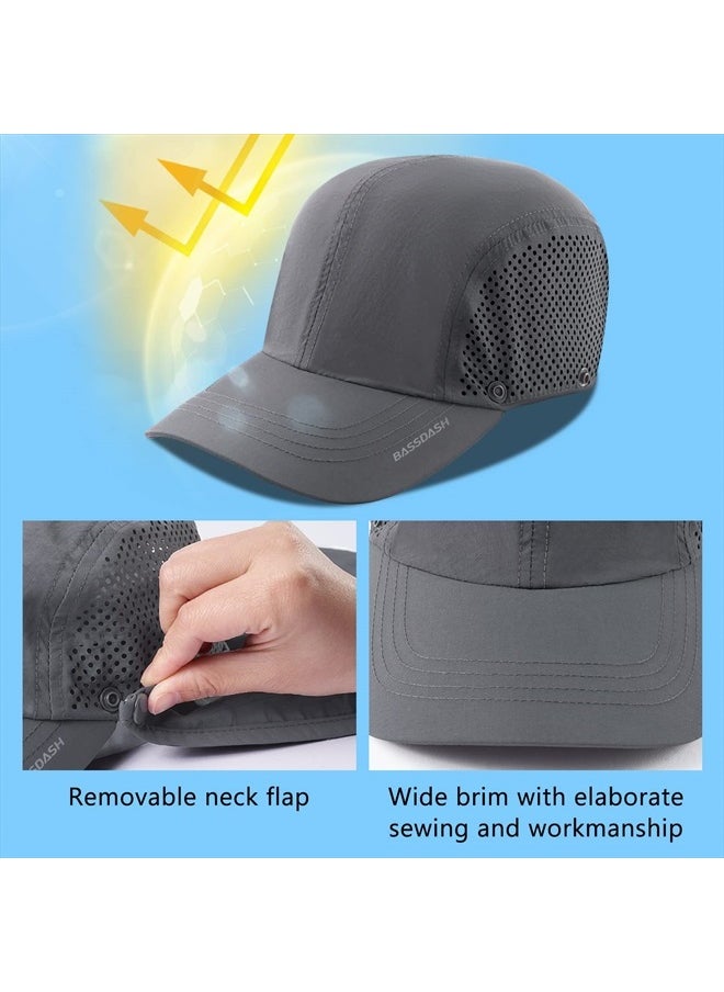BASSDASH UPF 50+ Foldable Fishing Hat Baseball Cap with Removable Neck Flap Portable for Men Women Golf Hiking  - Image 5