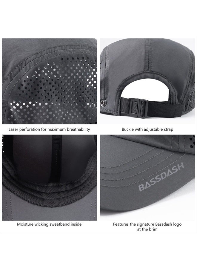 UPF 50+ Foldable Fishing Hat Baseball Cap with Removable Neck Flap Portable for Men Women Golf Hiking