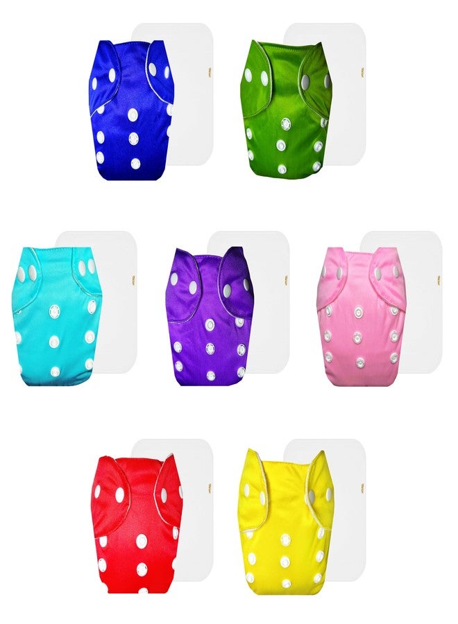 Dumbledo Lite Cloth Diaper with Cotton Insert (Pack of 7) | Hypoallergenic | Reusable & Washable | Easy to Clean | Ideal for Toddlers | 3 Months - 2 Years | Unisex Baby - Image 1
