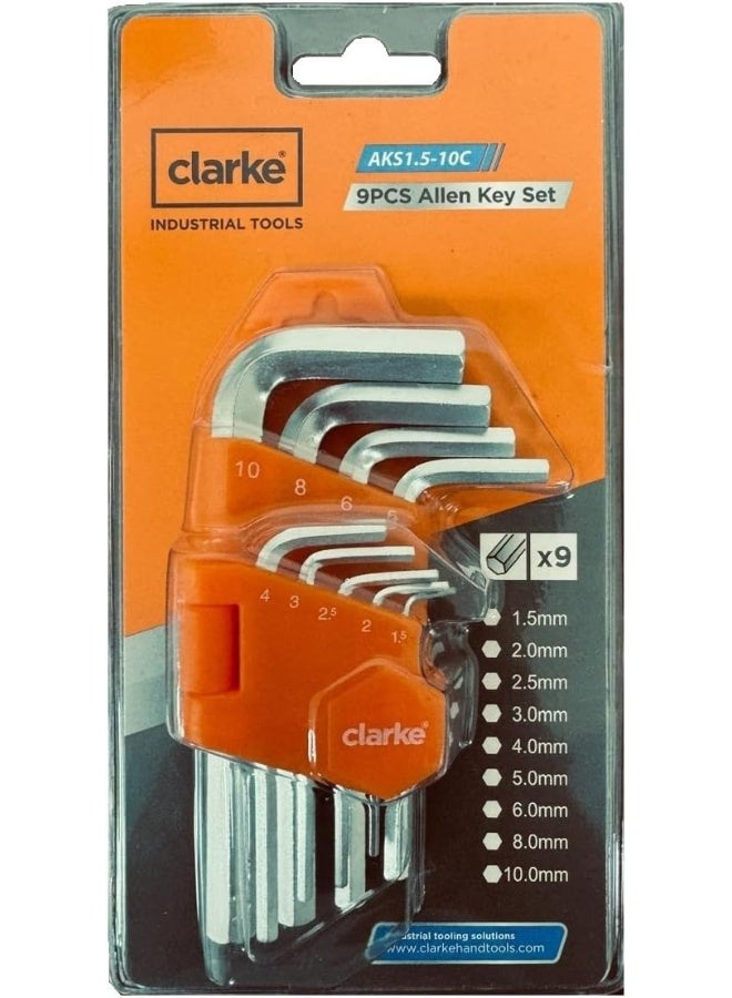 Clarke 9-Piece Hex Key Set (1.5-10Mm)  Short Size, L-Shaped Design For Tight Spaces And Extended Reach  - Image 2