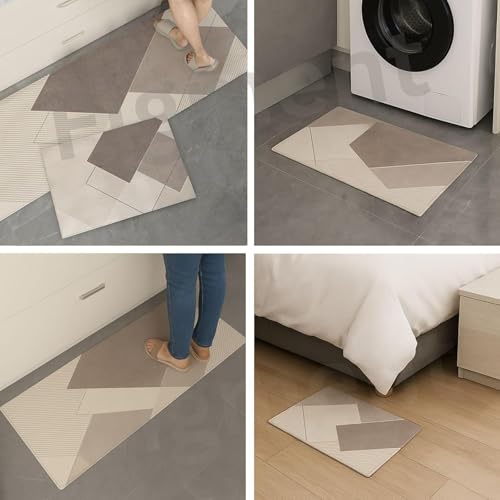 FIGMENT 2 Pcs Kitchen Mat for Floor, Non-Slip Cushioned Standing Mat, Waterproof & Easy to Clean, Comfort Floor Mat for Kitchen, Office & Home (118 * 38 cm, 58 * 38 cm) - Image 3