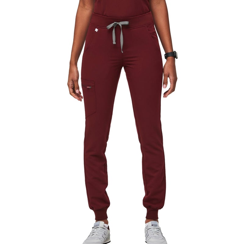 FIGS Zamora Jogger Style Scrub Pants for Women Burgundy S