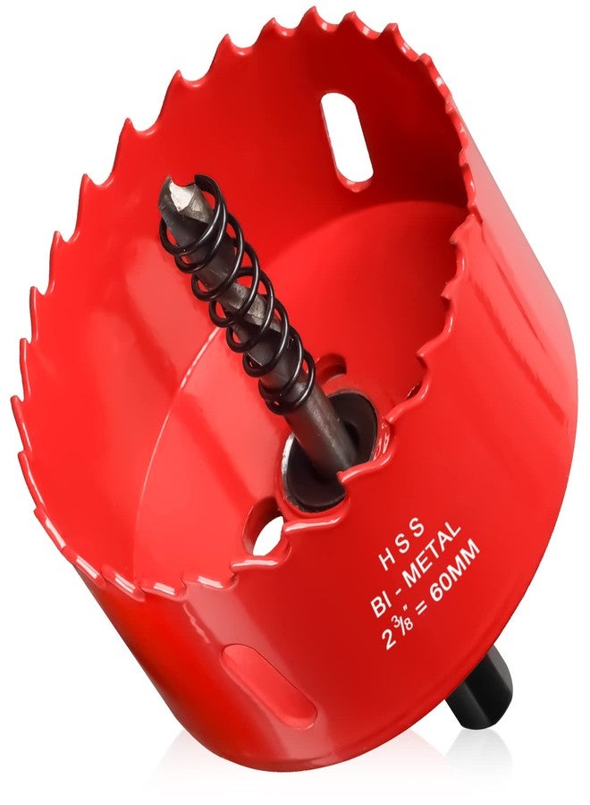 ITOOLFIRM Hole Saw 2 3/8” (60mm) for Wood and Plastic, HSS Bi-Metal Hole Cutter Core Drill Bit for Drywall, PVC Boards, Fiberglass and Vent Pipes - Image 1