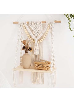 Antikiano Macrame Indoor Wall Hanging Shelf Hand Woven Bohemian Décor 65x35  - Image 1