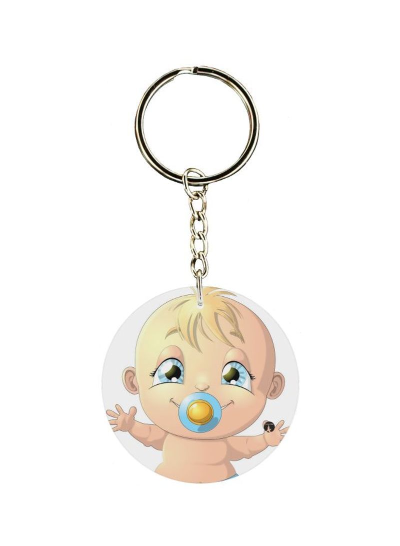 RKN Baby Boy Printed Double Sided Keychain