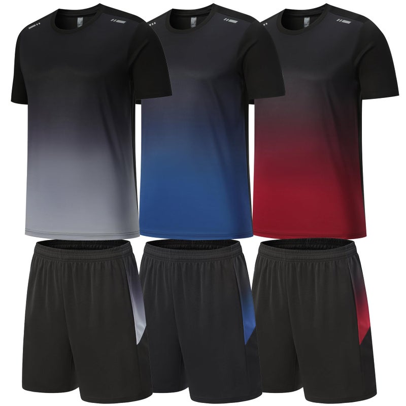 BOOMCOOL Gym Clothes for Men Workout Shirts Sets Outfits 3 Pack for Running Football Athletic Exercise Fit for Out T Sports - Image 1