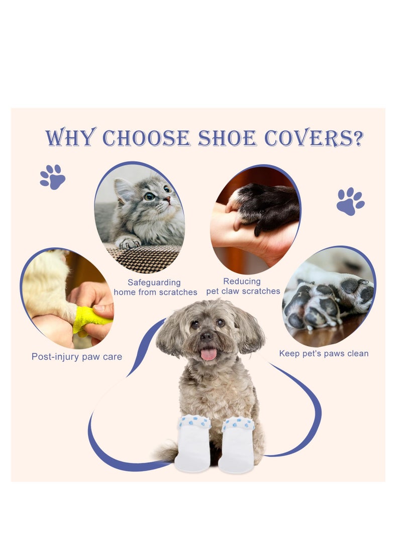 SYOSI - 24 Pack Dog Socks Paw Protectors Shoes, Stop Licking Dog Socks Paws, White Dog Booties Waterproof Disposable for Dog Cat Pets, Complete Paw Protection, Suitable for Various Occasions - Image 1