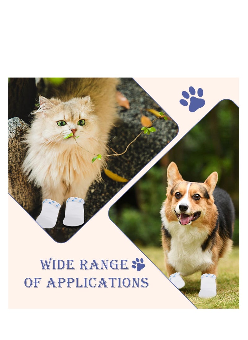 SYOSI - 24 Pack Dog Socks Paw Protectors Shoes, Stop Licking Dog Socks Paws, White Dog Booties Waterproof Disposable for Dog Cat Pets, Complete Paw Protection, Suitable for Various Occasions - Image 1