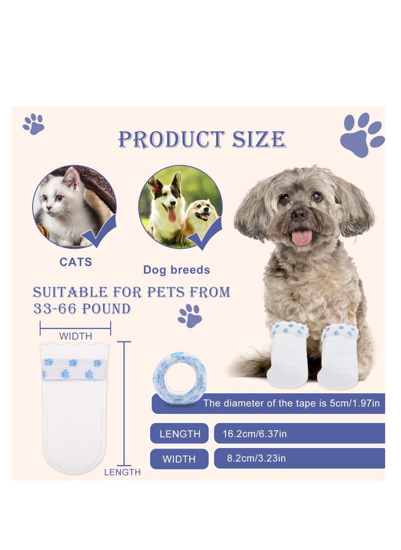 SYOSI - 24 Pack Dog Socks Paw Protectors Shoes, Stop Licking Dog Socks Paws, White Dog Booties Waterproof Disposable for Dog Cat Pets, Complete Paw Protection, Suitable for Various Occasions - Image 1