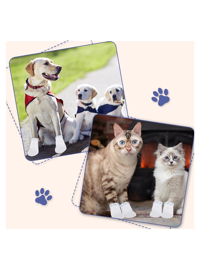 SYOSI - 24 Pack Dog Socks Paw Protectors Shoes, Stop Licking Dog Socks Paws, White Dog Booties Waterproof Disposable for Dog Cat Pets, Complete Paw Protection, Suitable for Various Occasions - Image 1