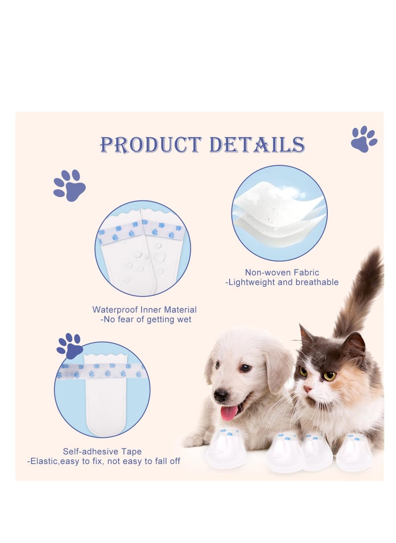 SYOSI - 24 Pack Dog Socks Paw Protectors Shoes, Stop Licking Dog Socks Paws, White Dog Booties Waterproof Disposable for Dog Cat Pets, Complete Paw Protection, Suitable for Various Occasions - Image 1
