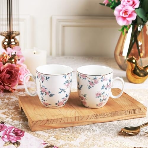 Vigneto Floral Victorian Green Coffee Mug Set | Set of 6 Mugs, 200 ML | Finest Premium Porcelain | for Coffee/Tea | Scratch Resistant | Lead Free | Perfect for Gifting - Image 2