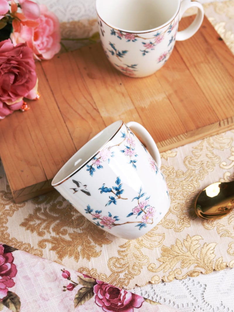 Vigneto Floral Victorian Green Coffee Mug Set | Set of 6 Mugs, 200 ML | Finest Premium Porcelain | for Coffee/Tea | Scratch Resistant | Lead Free | Perfect for Gifting - Image 3
