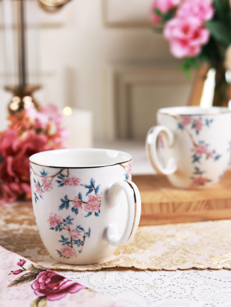 Vigneto Floral Victorian Green Coffee Mug Set | Set of 6 Mugs, 200 ML | Finest Premium Porcelain | for Coffee/Tea | Scratch Resistant | Lead Free | Perfect for Gifting - Image 4