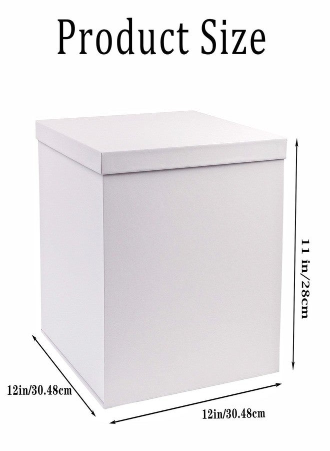 UoeRing Matte White Large Gift Box 1Pcs 12x12x11 Inch,Gift Box with Lid for Presents Birthdays,Christmas Valentine's Day,Mother's Day, with Ribbon Card Envelope Shredded Paper Fill - Image 3