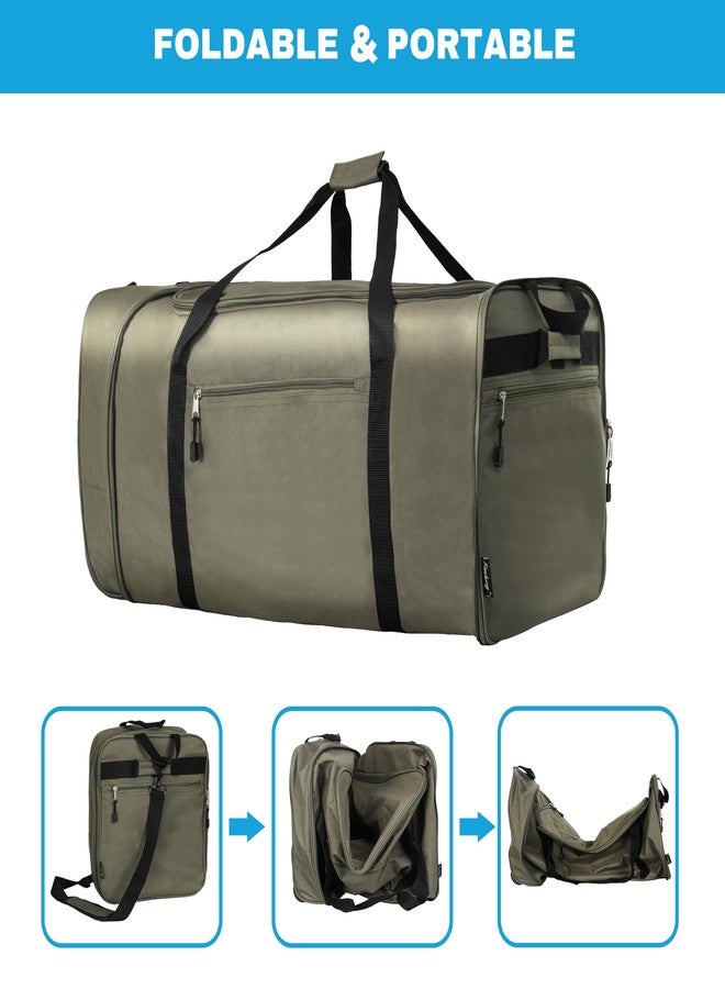 Finnhomy Expandable Rolling Duffel Bag with 2 Wheels Foldable Duffel Bag for Travel Carry on Duffel Bag with Wheels, GREEN, 32.68 x 13.39 x 14.17 inches, Foldable Luggage With Wheels - Image 5