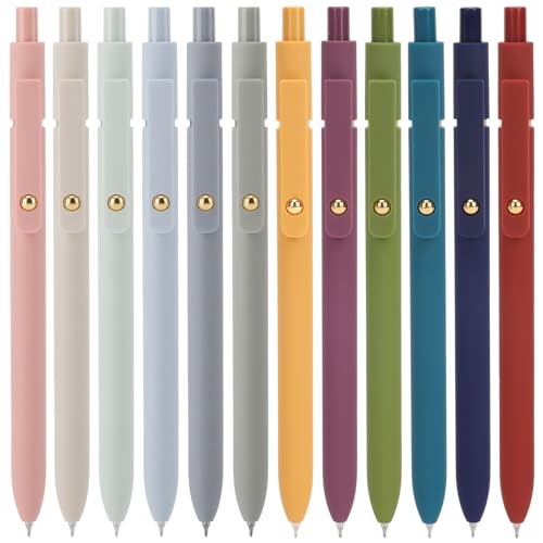 Ddaowanx Gel Pens, 0.5mm Quick Dry Black Ink Pens Fine Point Smooth Writing Pens, Cute Office School Supplies Gifts for Women (24 Pcs Vintage+Morandi-Black Ink) - Image 1