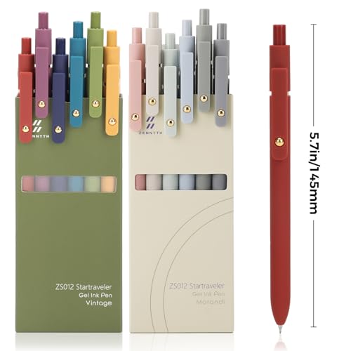 Ddaowanx Gel Pens, 0.5mm Quick Dry Black Ink Pens Fine Point Smooth Writing Pens, Cute Office School Supplies Gifts for Women (24 Pcs Vintage+Morandi-Black Ink) - Image 2