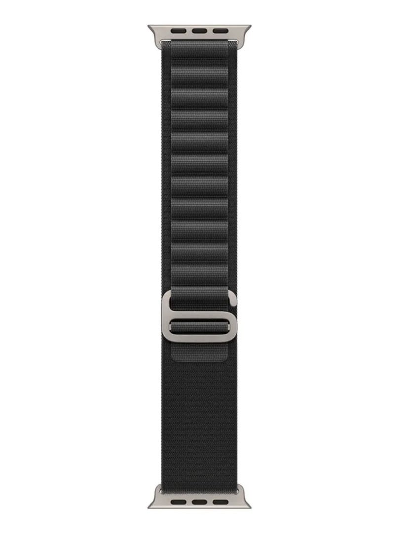 أكاليكس سوار Alpine Loop متوافق مع ساعات Apple Watch مقاسات 42 مم، 44 مم، 45 مم، 46 مم، 49 مم، سوار رياضي ناعم منسوج، سوار معصم بديل قابل للتعديل لساعات Apple Watch Series Ultra / SE / Series 1/2/3/4/5/6/7/8/9/10/11 - أسود - Image 3