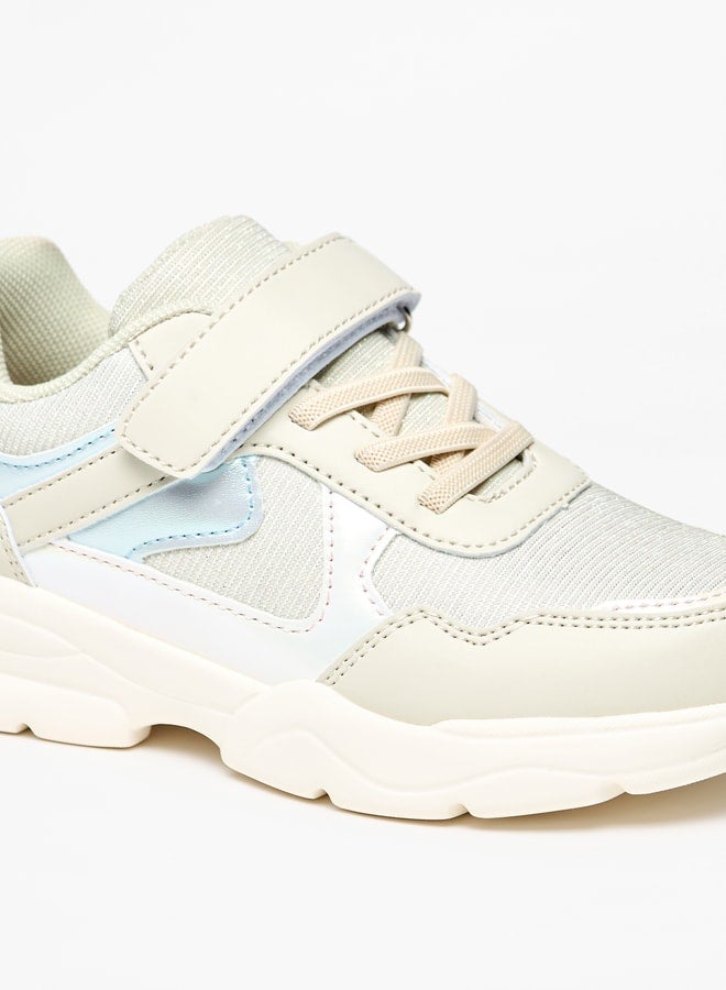 Flora Bella By Shoexpress Girls Textured Sneakers with Hook and Loop Closure  - Image 5
