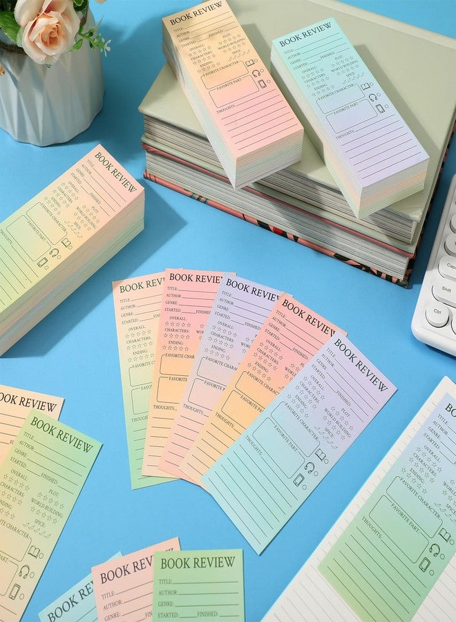 Faccito 240 Pcs Colorful Book Review Bookmarks Back to School Reading Log Page Markers for Book Lovers Readers Gift Reading Page Tracker for Students Teachers Women to Review Tracker(Gradient) - Image 4