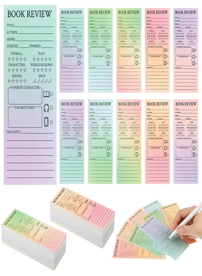 Faccito 240 Pcs Colorful Book Review Bookmarks Back to School Reading Log Page Markers for Book Lovers Readers Gift Reading Page Tracker for Students Teachers Women to Review Tracker(Gradient) - Image 1