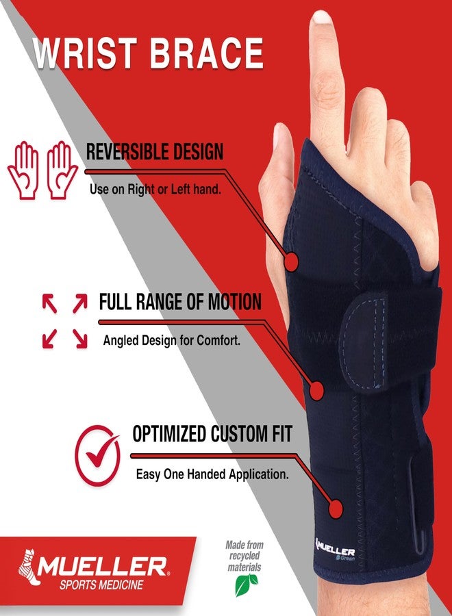 MUELLER Sports Medicine Green Fitted Wrist Brace, Wrist Pain Relief Support for Men and Women, Ideal for Carpal Tunnel, Tendinitis, Arthritis, Fits Left or Right Hand, Black, One Size - Image 2