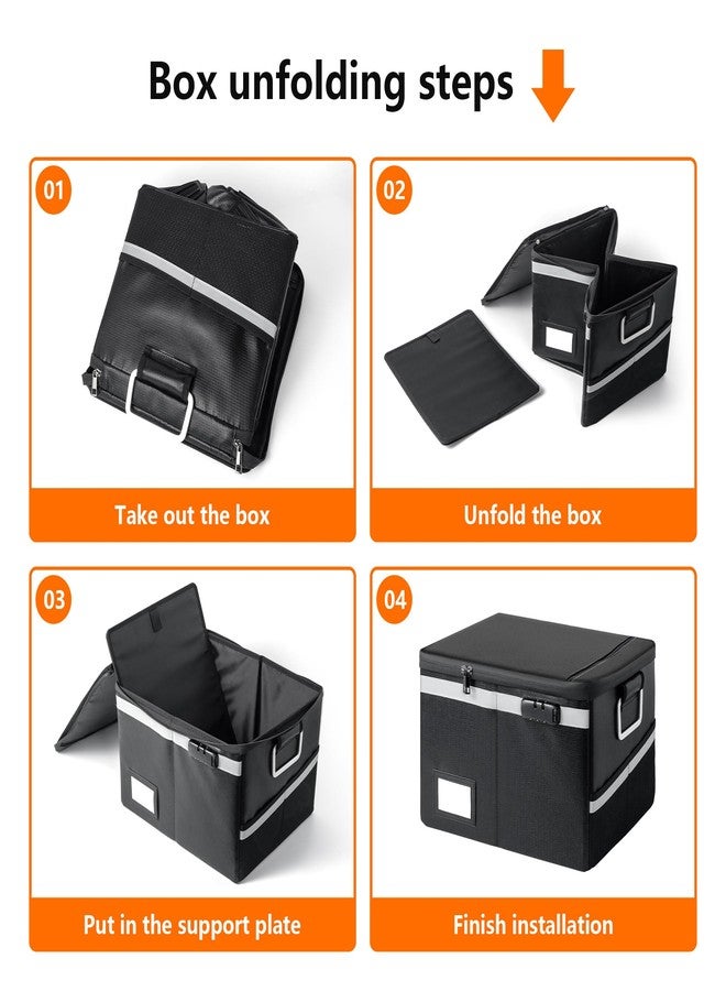 Ekunivers Fireproof Document Box,Portable File Organizer with Lock,Water-Resistant Document Organizer Collapsible File Cabinets for Home Office Safe Storage Box for Hanging Letter/Legal Folders-Orange - Image 5