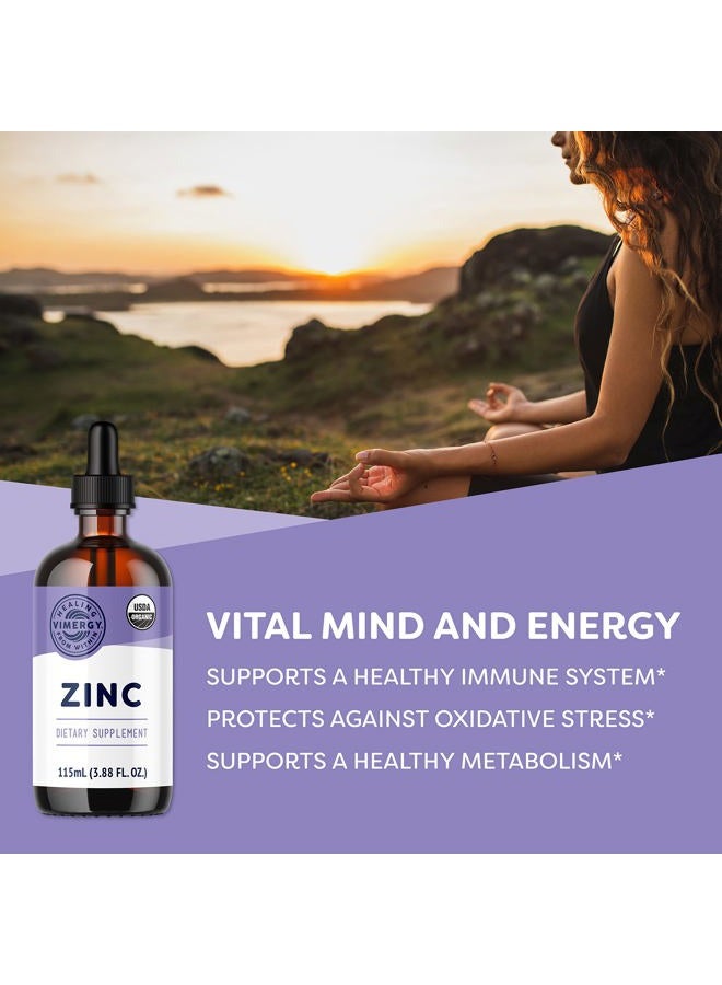 Vimergy Liquid Zinc – Fast-Absorbing Immune Support* – Promotes Healthy Bones & Skin – USDA Certified Organic, Vegan, Non-GMO – 57 Servings (115 mL) - Image 2