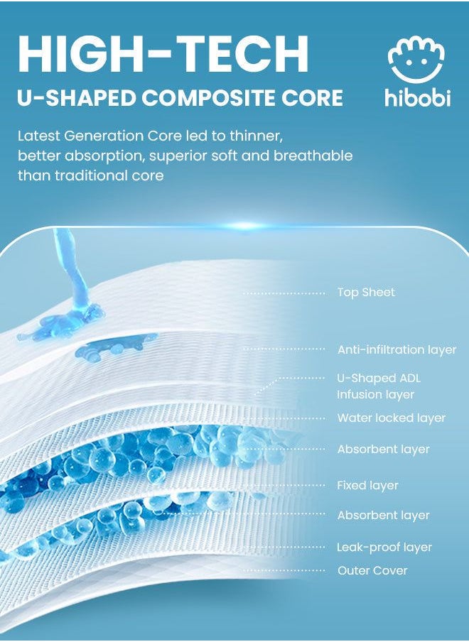 hibobi - Hibobi -Ultra Soft Absorbent Diapers - Size 4 - 9-14Kg - 56Pcs - Pack of 2 - Image 1