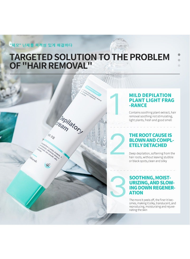 DEleventh Korean Brand Depilatory Cream 60ml / Gentle and Effective Hair Removal for Underarms, Private Parts, Pubic Area, and Bikini Area, Vitamin E Infused Formula, Soothes, Protects, and Repairs Skin, Leaves No Marks or Residue - Image 3