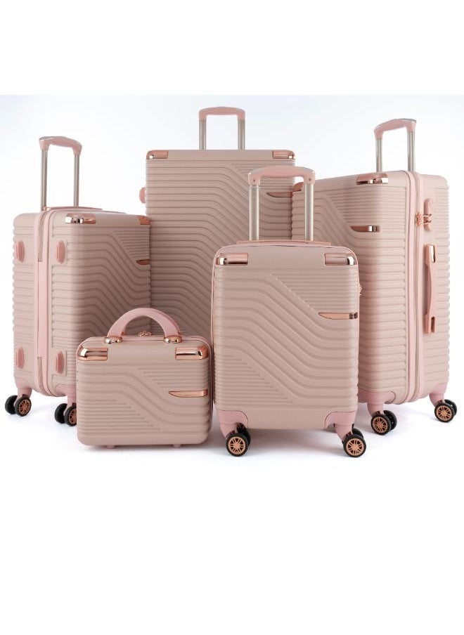 LIMRA - A travel bag set consisting of 5 luggage bags Pink color, size 32"/28"/24"/20"/12 inches - Image 1
