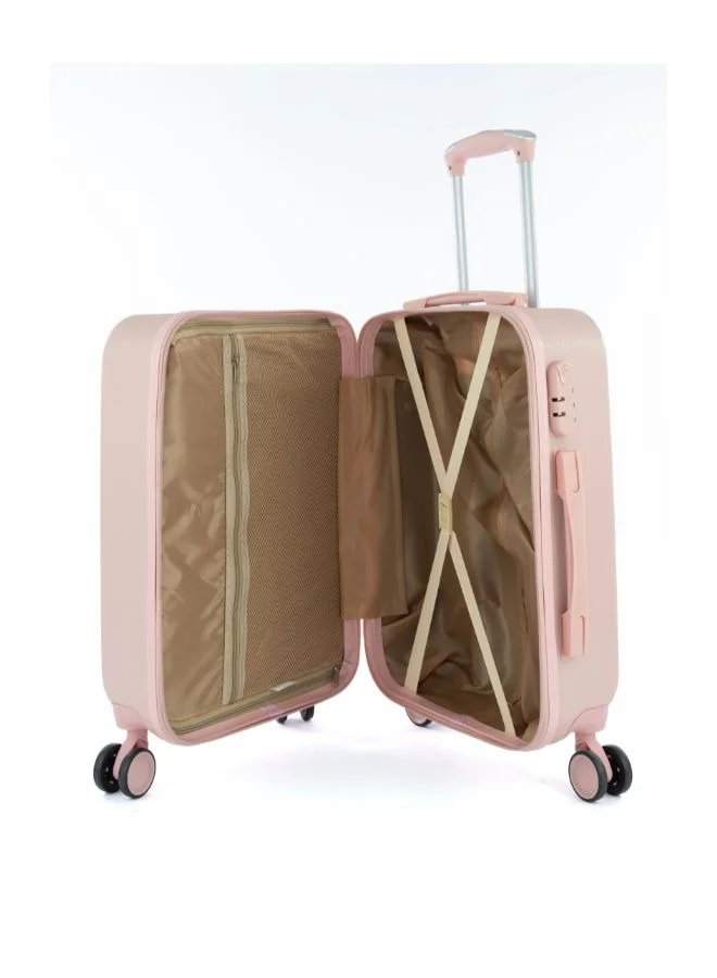 ليمرا طقم شنط سفر مكون من خمس حقائب أمتعة لون وردي بمقاس 32"/28"/24"/20"/12 انش
