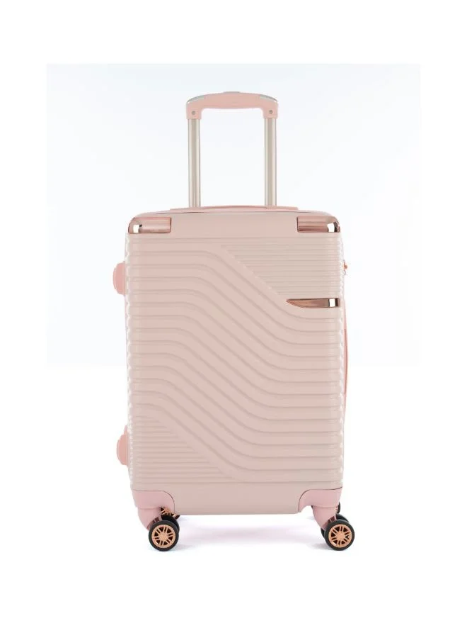 ليمرا طقم شنط سفر مكون من خمس حقائب أمتعة لون وردي بمقاس 32"/28"/24"/20"/12 انش