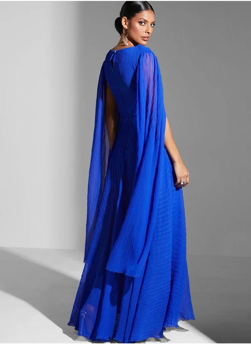 Namshi x Hadia Ghaleb Pleated Twist Front Dress