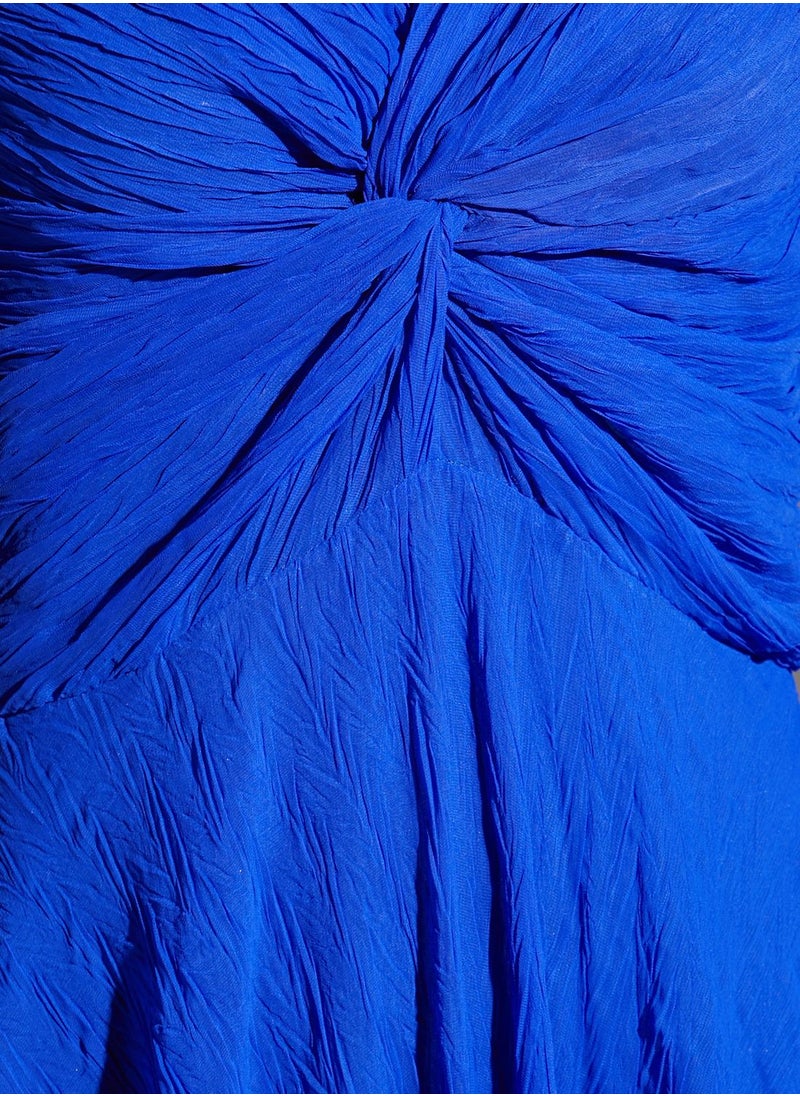 Namshi x Hadia Ghaleb Pleated Twist Front Dress  - Image 4