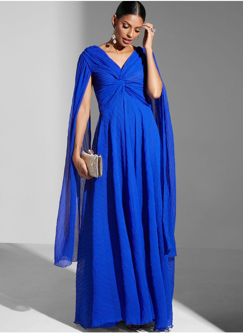 Namshi x Hadia Ghaleb Pleated Twist Front Dress  - Image 5