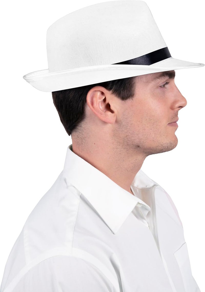 KANGAROO Fedora Brim Felt Church Hat Men Women I Summer Beach Sun Hat with Band I Men's 1920s Gatsby Gangster Costume - Image 3