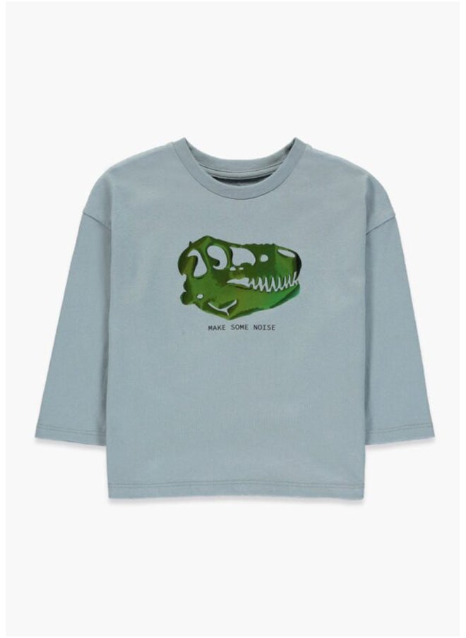Matalan Unisex Grey Dinosaur Holographic T-Shirt 