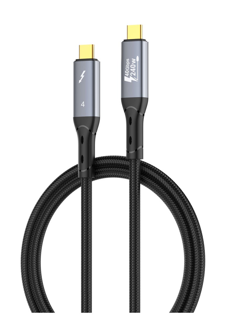 لدنيو كابل LDNIO USB-4 بقوة 240W من USB-C إلى USB-C بسرعة نقل بيانات 40 جيجابت في الثانية بدقة 8K وتردد 60 هرتز أو دقة 4K مزدوجة وتردد 60 هرتز - بطول متر واحد-اسود - Image 1