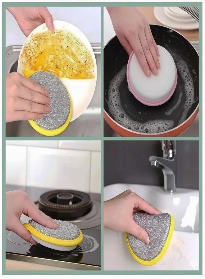 DNC 2 in 1 Double Side Dishwashing Sponge Dish Washing Brush | Double Side Dishwashing Sponge Dish Washing Brush Pan Pot Dish Wash Sponges | Household Cleaning Reusable Kitchen Tools (5) - Image 2
