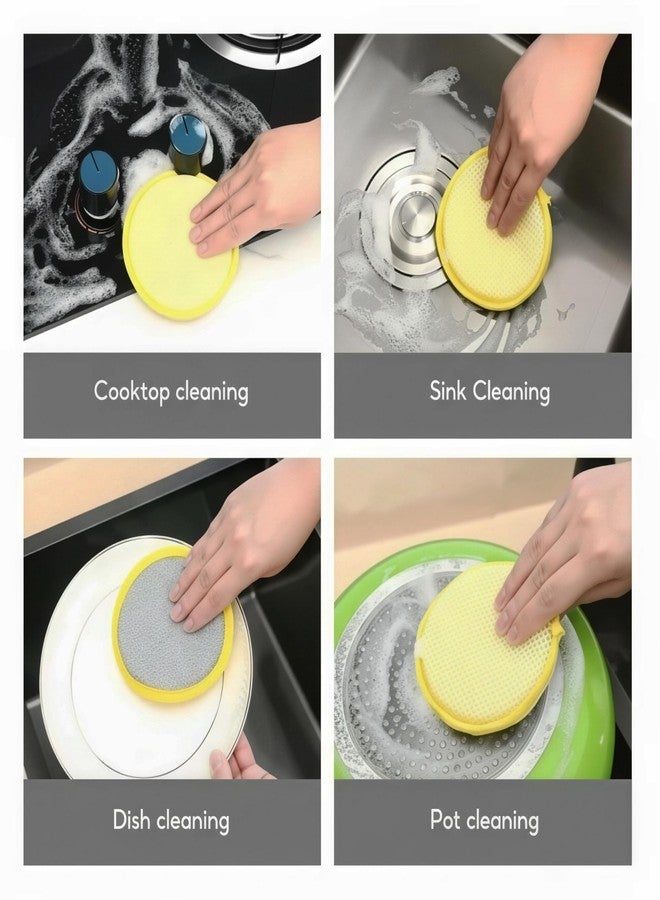 DNC 2 in 1 Double Side Dishwashing Sponge Dish Washing Brush | Double Side Dishwashing Sponge Dish Washing Brush Pan Pot Dish Wash Sponges | Household Cleaning Reusable Kitchen Tools (5) - Image 5