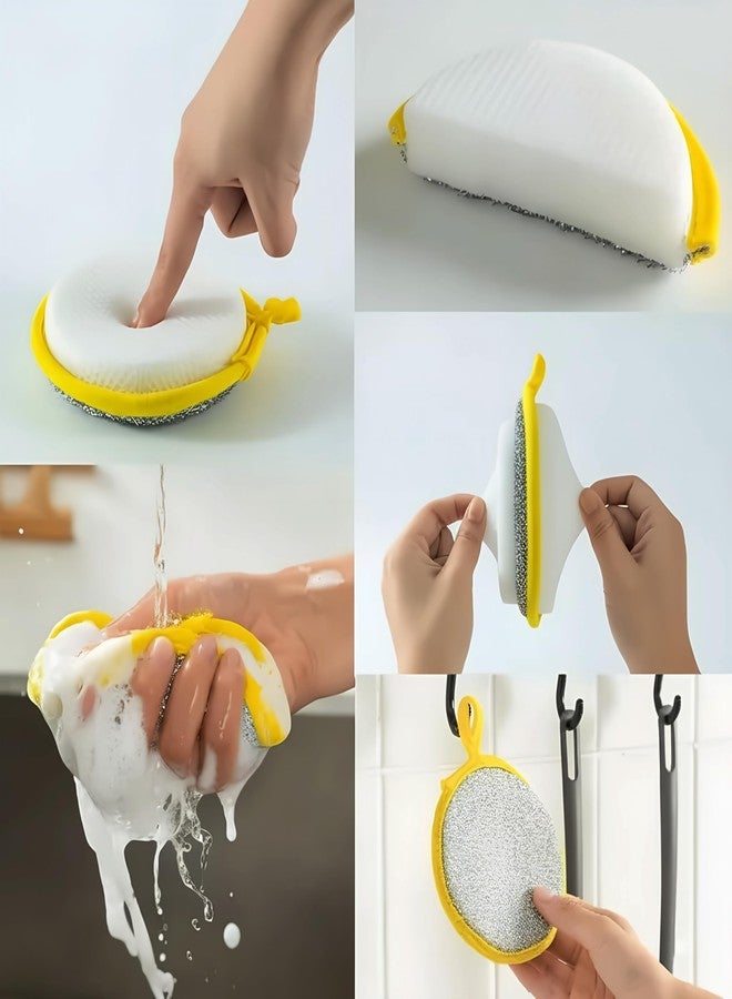 DNC 2 in 1 Double Side Dishwashing Sponge Dish Washing Brush | Double Side Dishwashing Sponge Dish Washing Brush Pan Pot Dish Wash Sponges | Household Cleaning Reusable Kitchen Tools (5) - Image 4