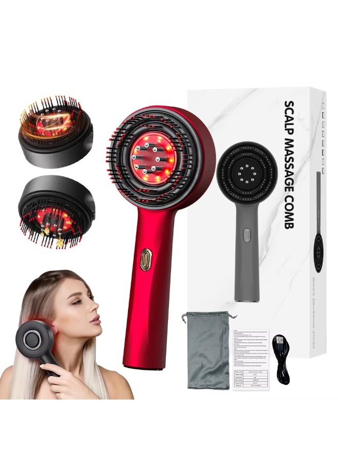 630nm Red Light Scalp Massage Comb with Serum Reservoir – Type-C Charging - Image 1