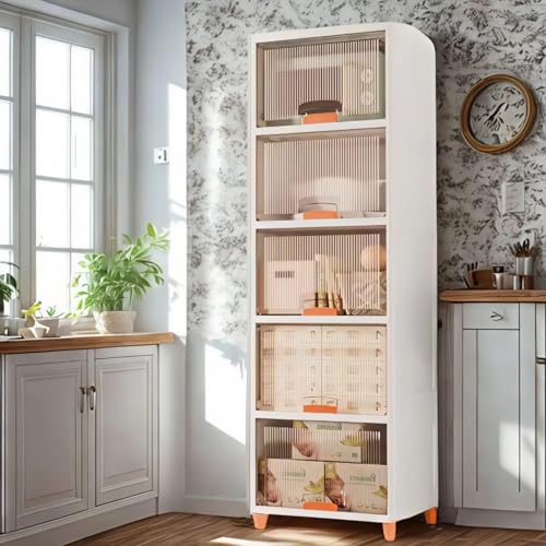 BRIGATTES Plastic Cupboard for Storage –5 Pack Multipurpose Stackable Cabinet Drawer, Foldable Wardrobe Organizer for Clothes, Kitchen Storage Cabinet, Modular Drawer Almirah with Magnetic Doors - Image 2